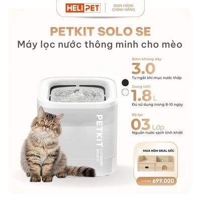 Máy Lọc Nước Cho Chó Mèo Bơm Không Dây PETKIT Solo SE - HeLiPet