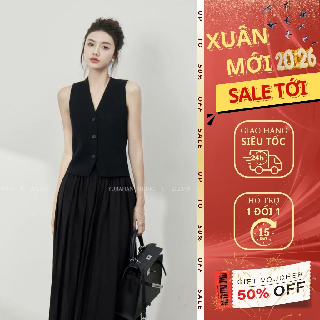 Set áo ghi lê phối chân váy xòe Emili Design lịch thiệp sang trọng [S7]