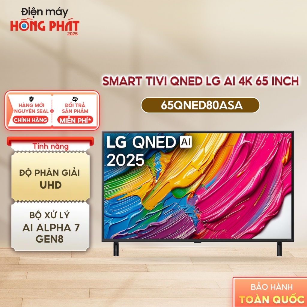[Giao-Lắp HCM/Cần Thơ] Smart Tivi QNED LG NED80 65 inch 4K 65QNED80ASA
