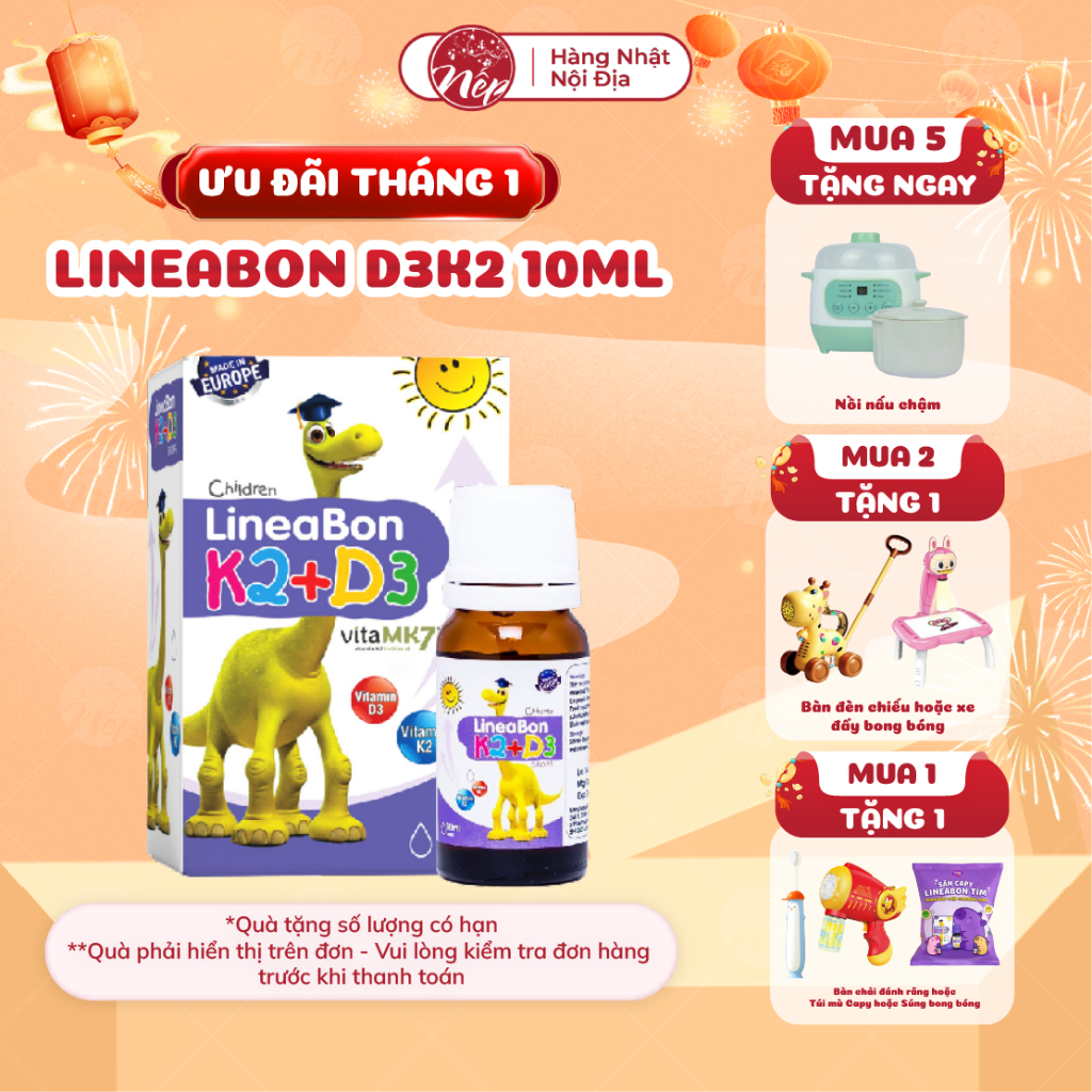 [Kèm quà] LineaBon D3K2 tím 10ml– D3 K2 Lineabon– LineaBon K2+D3 dạng nhỏ giọt hỗ trợ xương chắc khỏ