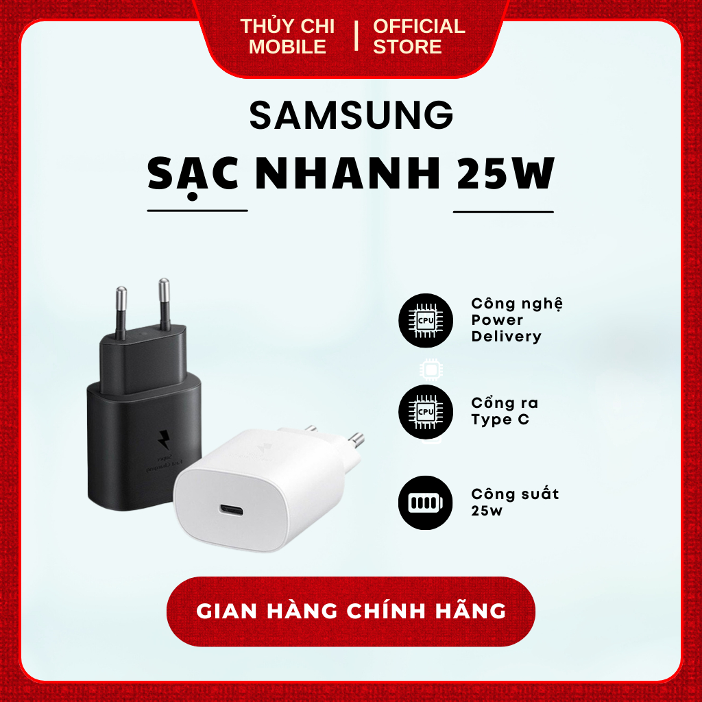Sạc nhanh Type-C PD 25W Samsung EP-T2510N - Hàng Chính Hãng Samsung Việt Nam