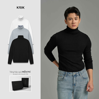 Áo Len Nam KRIK Form Slim Chất Liệu Pha Cao Cấp Thiết Kế Cổ Lọ Thanh Lịch AL3584