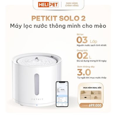[Có App] Máy Lọc Nước Cho Chó Mèo Bơm Không Dây PETKIT Solo 2 - HeLiPet