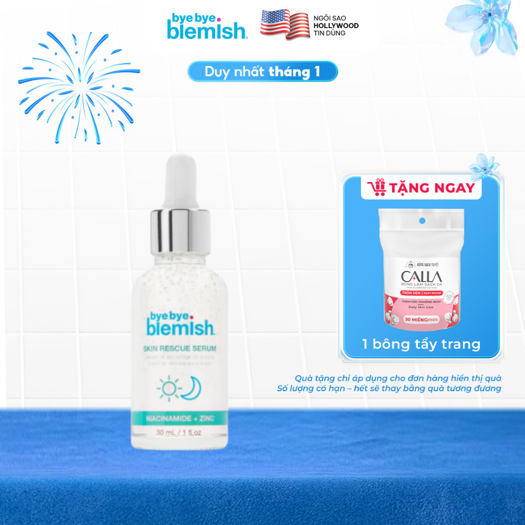 Serum Niacinamide 9,9%, Kẽm Ferment Hỗ Trợ Kiềm Dầu, Thu Nhỏ Lỗ Chân Lông Thích Hợp Cho Da Dầu Mụn Bye Bye Blemish 30ml