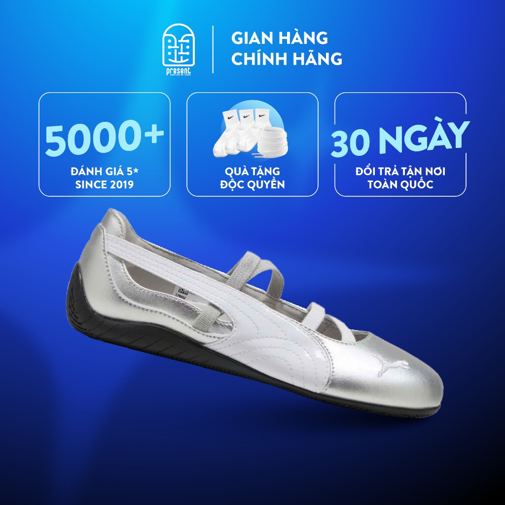 Giày Puma Speedcat Ballet 'Silver' chính hãng, Puma Búp Bê Bạc real fullbox Present Original Sneaker