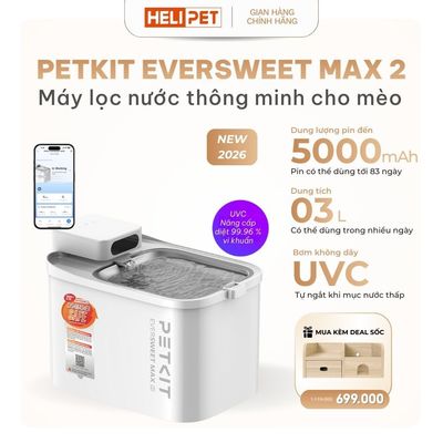 [New 2026] Máy Lọc Nước Cho Chó Mèo Dùng Pin PETKIT Eversweet Max 2 - HeLiPet