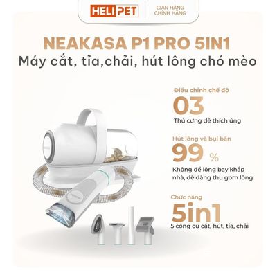 Máy Cắt Tỉa Hút Bụi Lông Chó Mèo, Máy Chải Hút Bụi Lông Mèo, Chó 5in1 Đa Năng Tiện Lợi Neakasa