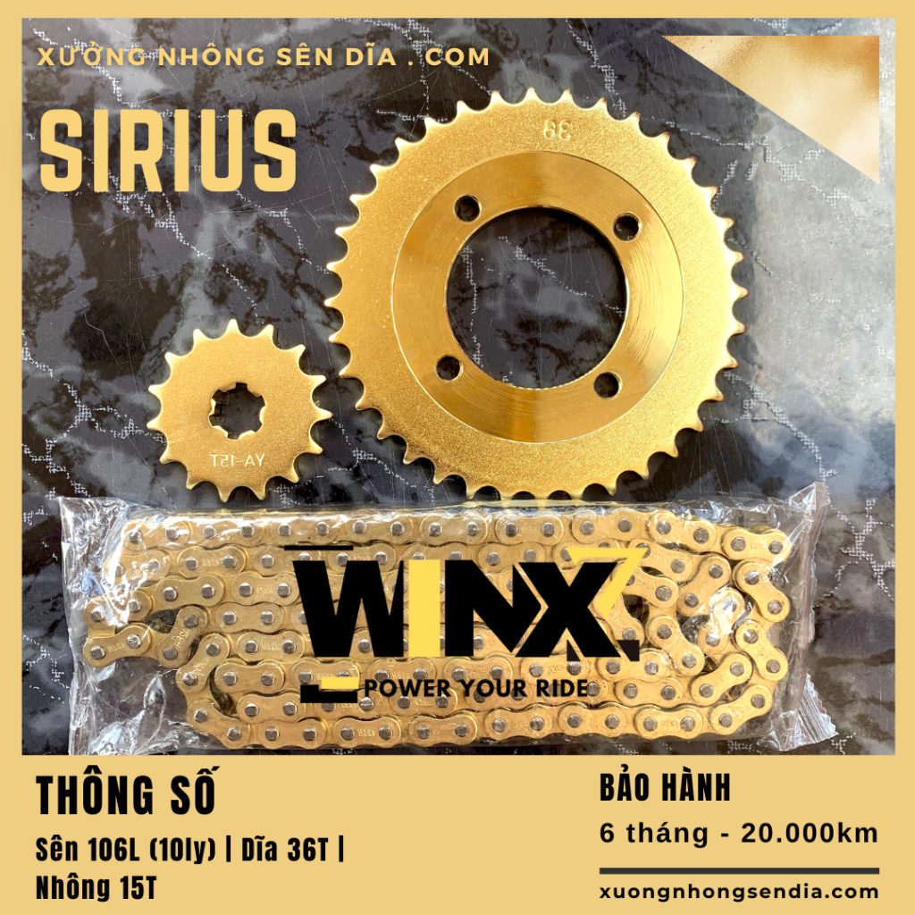 NHÔNG SÊN DĨA SIRIUS VÀNG