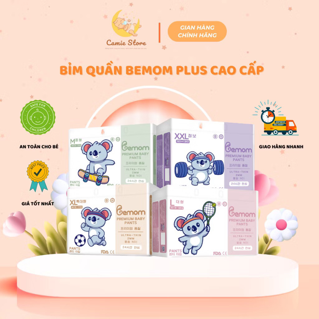 (KHÔNG TẶNG QUÀ) Tã dán bỉm quần BEMOM PLUS Hàn Quốc