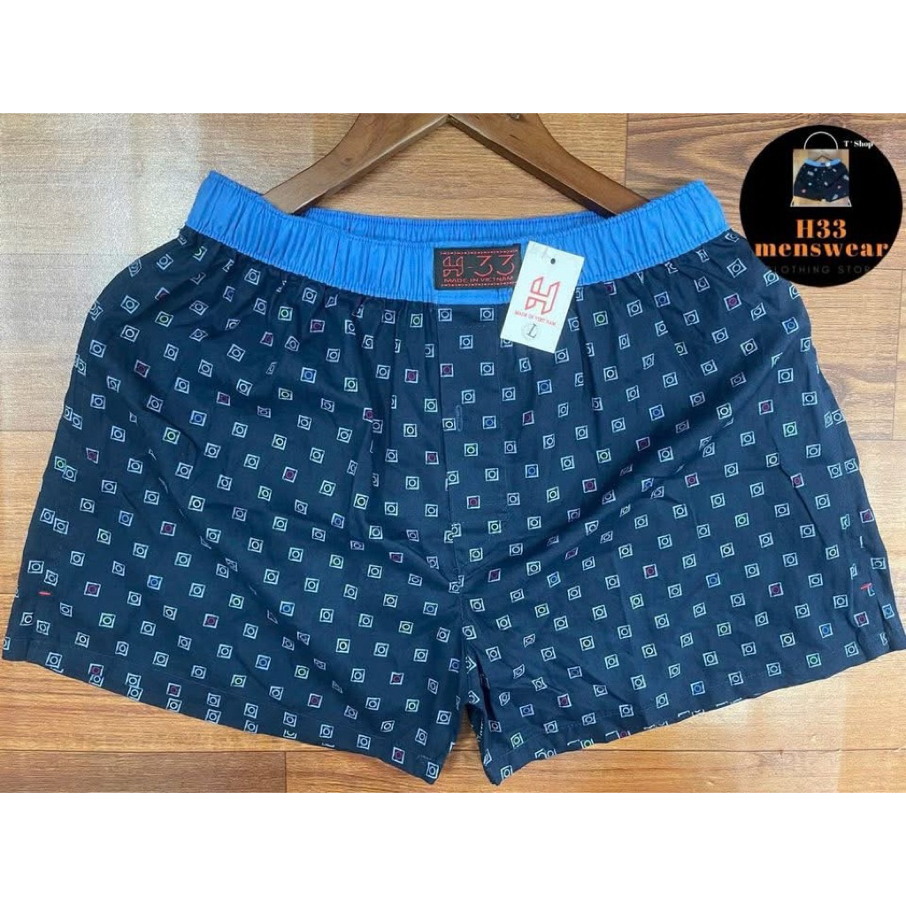 Quần đùi H33 màu tối lưng thun chất Cotton thoáng mát