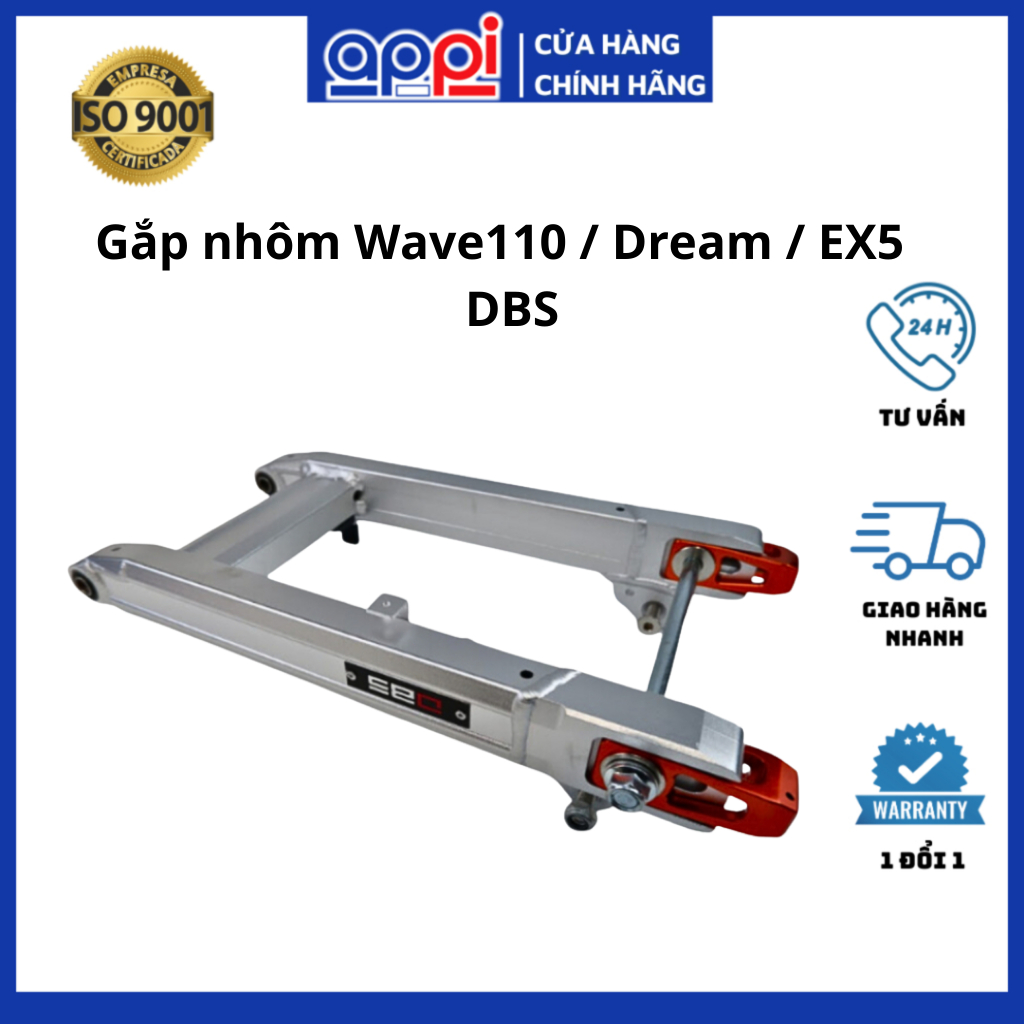 Gấp nhôm Wave110, A100 | Gắp nhôm Dream, EX5 ngắn chính hãng Thailand GS-WAVE