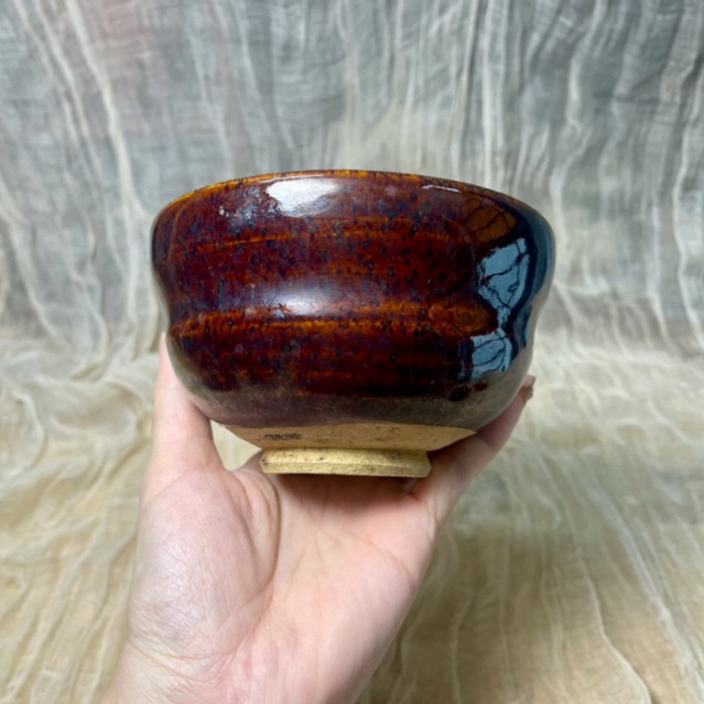 HANA HOUSE-Chawan Men Tro Thủ Công Dáng Thấp | Chén Trà Đạo Phong Cách Nhật | Men Lửa Độc Bản