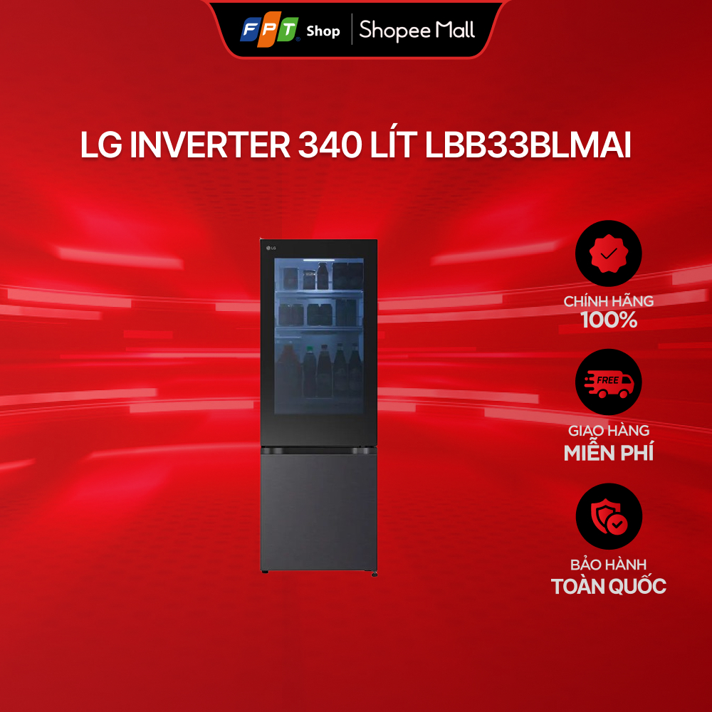 [Chỉ GH tận nơi] Tủ lạnh LG Inverter 340 lít LBB33BLMAI