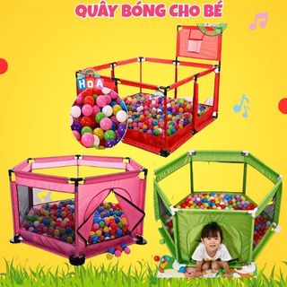 🌸𝑻𝒂̣̆𝒏𝒈 100 𝑩𝒐́𝒏𝒈🌸cũi kiêm nhà bóng khung inox cho bé - Tặng kèm bóng