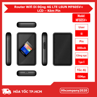 Router WiFi 4G Di Động LSUN MF605V – 150Mbps – Pin 3000mAh – Màn Hình LCD – 10 Thiết Bị – SIM 3G/4G