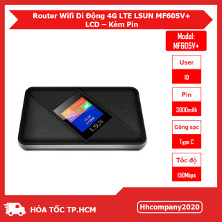 Router WiFi 4G Di Động LSUN MF605V – 150Mbps – Pin 3000mAh – Màn Hình LCD – 10 Thiết Bị – SIM 3G/4G