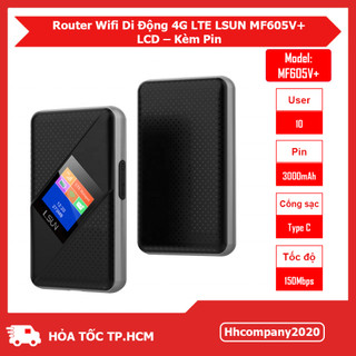 Router WiFi 4G Di Động LSUN MF605V – 150Mbps – Pin 3000mAh – Màn Hình LCD – 10 Thiết Bị – SIM 3G/4G