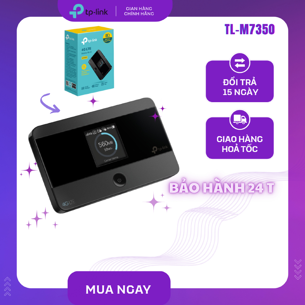 [Dùng Sim] Bộ Phát Wifi Di Động TP-Link M7350 3G/4G LTE 150Mbps | Pin 8 Tiếng Liên Tục