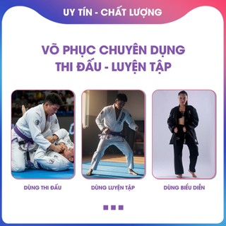 Bộ Võ Phục GI BJJ Cao Cấp 001, Vải Dày Bền Chắc, Thiết Kế Tối Giản, Phù Hợp Tập Luyện Và Thi Đấu