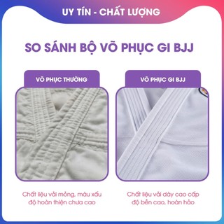 Bộ Võ Phục GI BJJ Cao Cấp 001, Vải Dày Bền Chắc, Thiết Kế Tối Giản, Phù Hợp Tập Luyện Và Thi Đấu