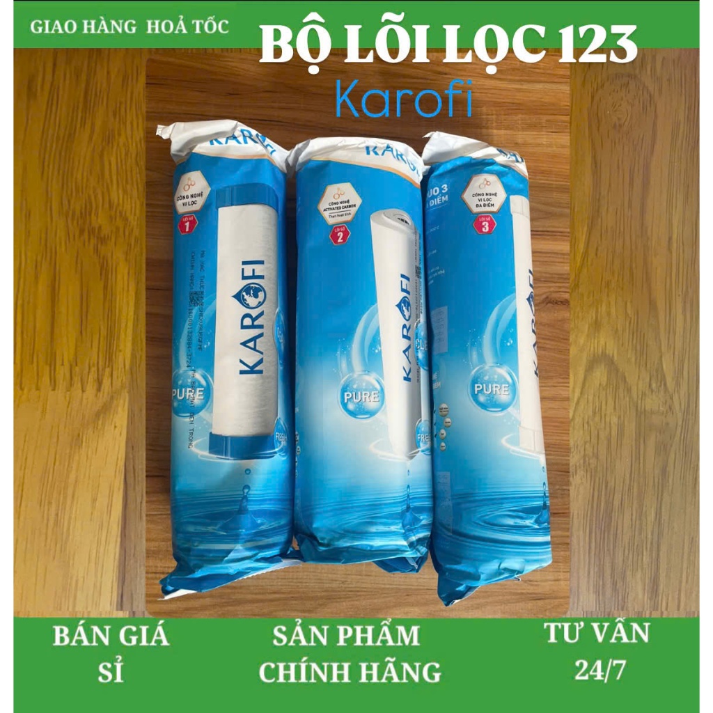 Bộ 3 lõi lọc Karofi chính hãng - Bộ Lõi Lọc Thô Karofi 123.
