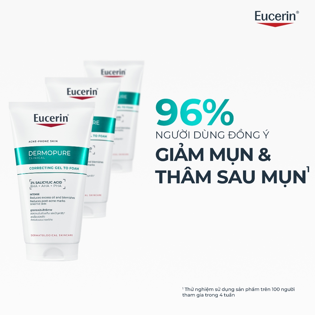 Gel rửa mặt cho da mụn Eucerin® DermoPure Clinical Correcting Gel To Foam 150ml | BigBuy360 - bigbuy360.vn