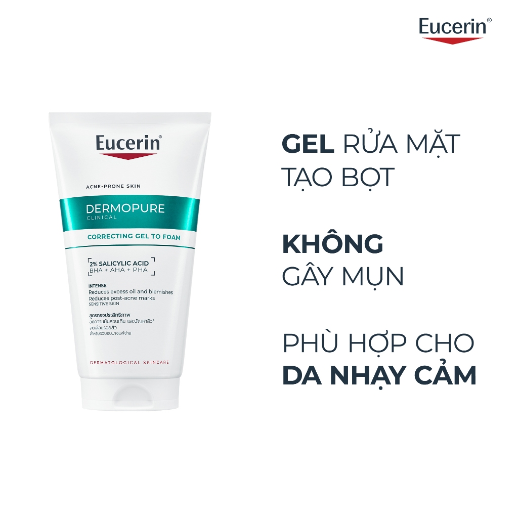 Gel rửa mặt cho da mụn Eucerin® DermoPure Clinical Correcting Gel To Foam 150ml | BigBuy360 - bigbuy360.vn