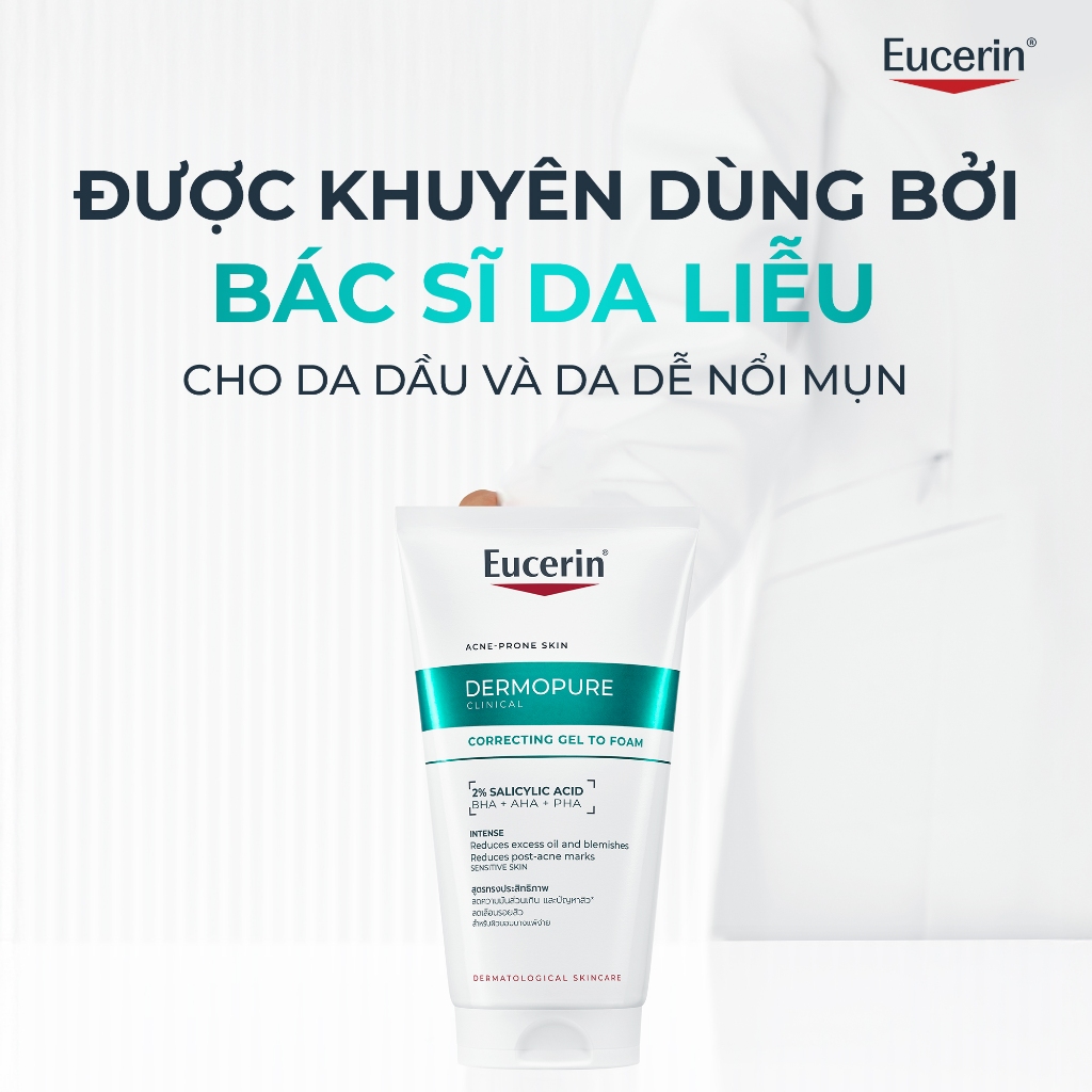 Gel rửa mặt cho da mụn Eucerin® DermoPure Clinical Correcting Gel To Foam 150ml | BigBuy360 - bigbuy360.vn