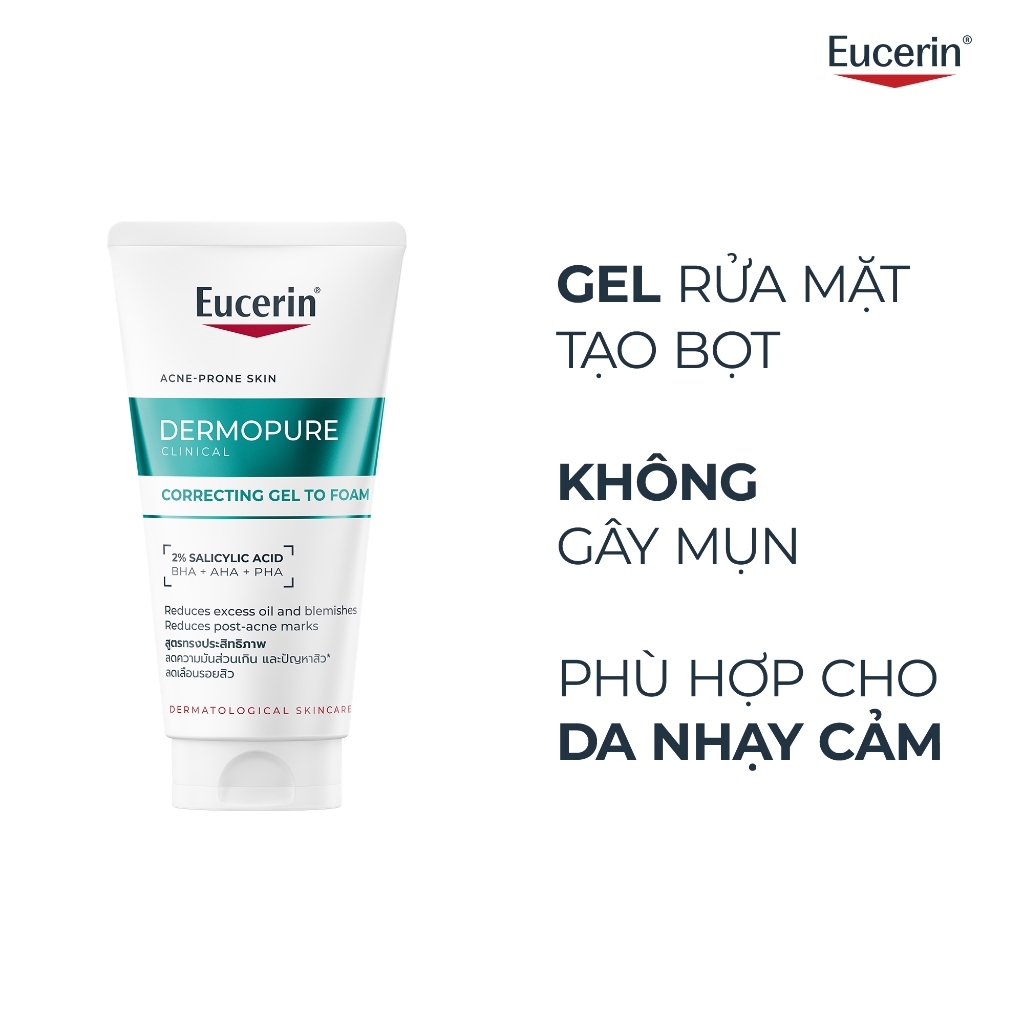 Gel rửa mặt cho da mụn Eucerin® DermoPure Clinical Correcting Gel To Foam 75ml | BigBuy360 - bigbuy360.vn