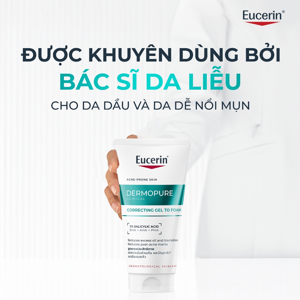 Gel rửa mặt cho da mụn Eucerin® DermoPure Clinical Correcting Gel To Foam 75ml | BigBuy360 - bigbuy360.vn