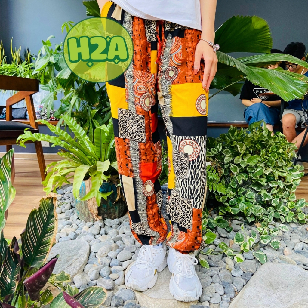 𝐇𝟐𝐀 𝐬𝐡𝐨𝐩 - 𝐐𝐮𝐚̂̀𝐧 𝐭𝐡𝐨̂̉ 𝐜𝐚̂̉𝐦 𝐛𝐨 𝐠𝐚̂́𝐮  quần alibaba nam nữ ống bo họa tiết thổ cẩm 40 - 80kg