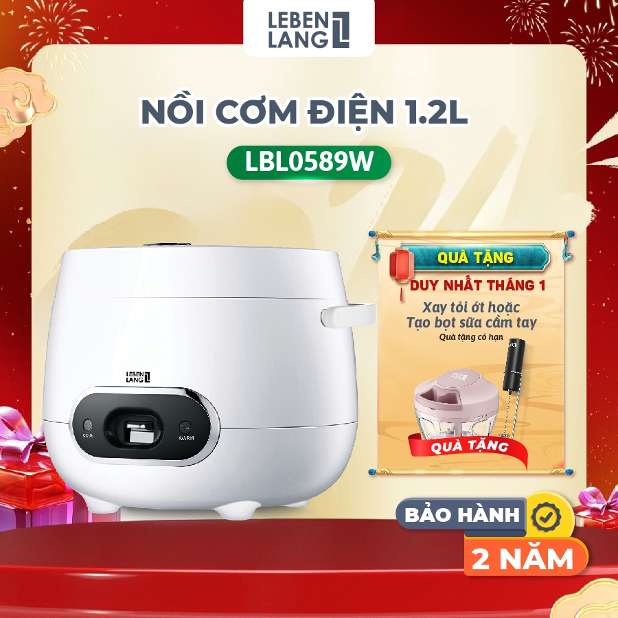 Nồi Cơm Điện Lebenlang LBL0589, Dung Tích 1200ml, Công Suất 500W-Bảo Hành 2 Năm, 1 Đổi 1