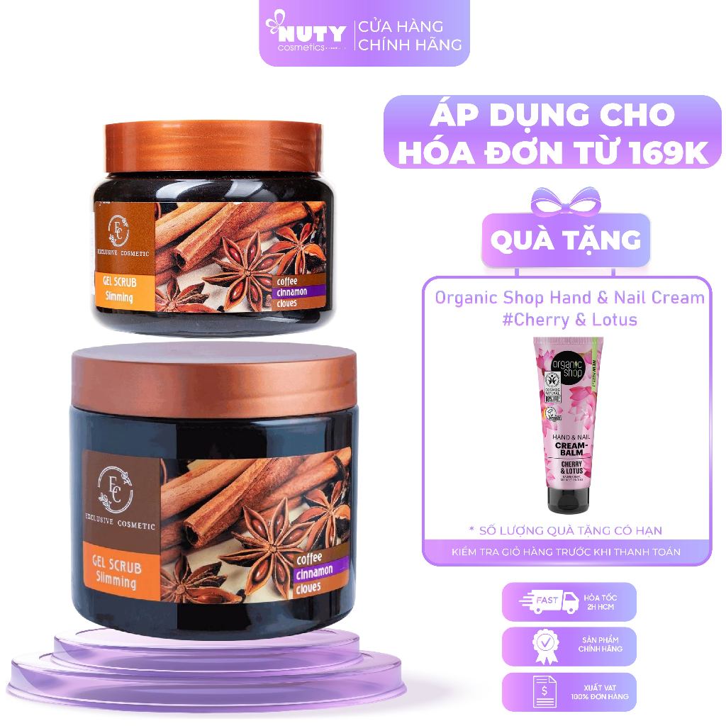 [Live] Tẩy Tế Bào Chết Toàn Thân Exclusive Cosmetic Chiết Xuất Quế Hồi & Cafe (380,500g)
