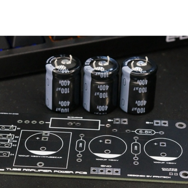 KIT mạch nguồn dùng lắp Ampli đèn ( 03 tụ Nichicon 100uF 400V , 01 PCB )