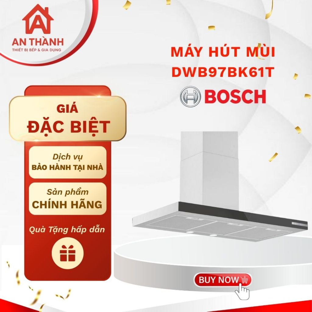HÚT MÙI CHỮ T BOSCH DWB97BK61T – SERIE 4 - Kiểu dáng chữ T hiện đại – Hút khỏe, chạy êm