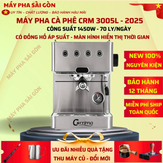 [ HCM ] Hỏa Tốc Máy Pha Cafe 3005L Nâng cấp đồng hồ áp suất, đồng hồ đếm thời gian
