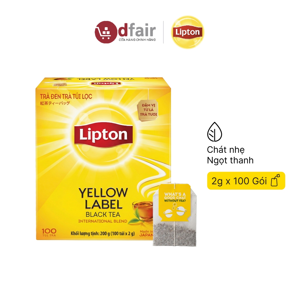 LIPTON Trà Đen Nhãn Vàng Túi Lọc (2g x 100 Túi)