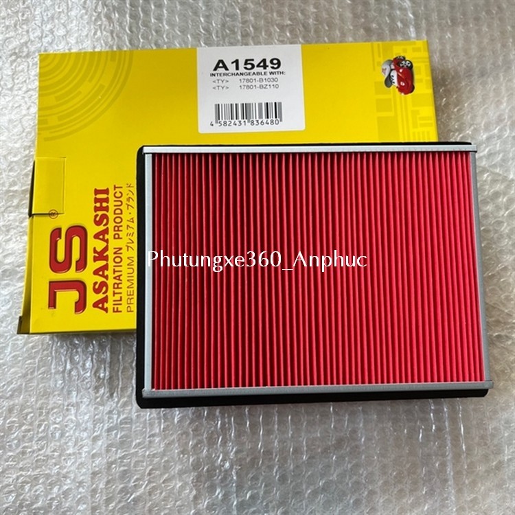 Lọc gió động cơ cao cấp Toyota Yaris 2023+ #JS Asakashi A1549 |17801-B1030, 17801-BZ110