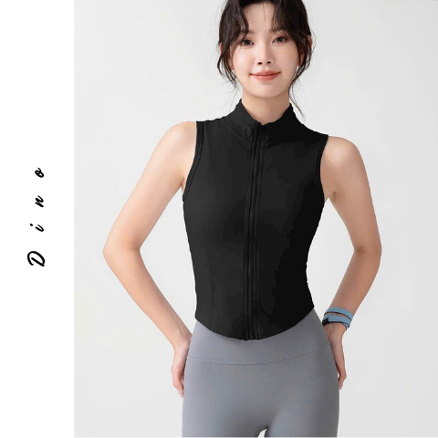 ÁO TANKTOP NỮ - ÁO TANK ZIP UP - ĐỒ TẬP GYM, PILATES, YOGA [DINO ĐỒ TẬP]