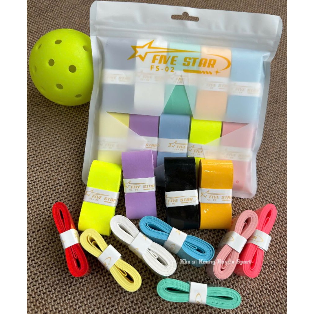 Combo quà tặng 10 quấn cán Fivestar FS02  quấn cán tennis, picklebal, cầu lông