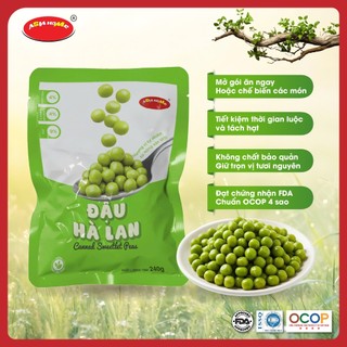Túi Đậu Hà Lan Nguyên Hạt ASIA HOME 240g - Túi Nhôm Hút Chân Không - Đã Chín Ăn Liền Hoặc Nấu Món - Không Chất Bảo Quản