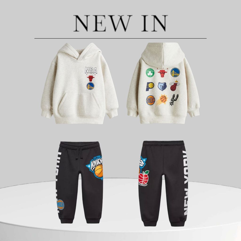 Set nỉ hoodie có mũ NBA be