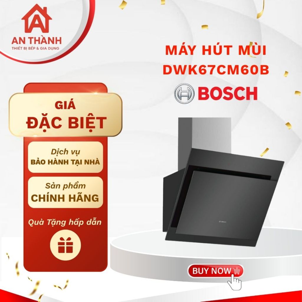 MÁY HÚT MÙI KÍNH VÁT BOSCH DWK67CM60B – SERIE 4 Thiết kế kính vát tinh tế – Trải nghiệm yên tĩnh