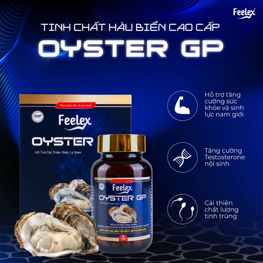 Tinh chất hàu biển cao cấp Feelex Oyster GP hộp 60 viên