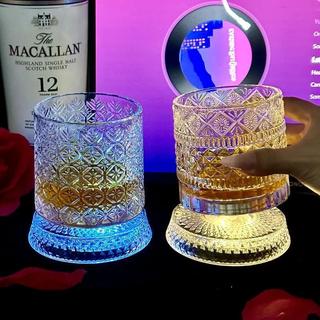 【Tặng đế phát sáng 7 màu】Cốc xoay giảm căng thẳng đa dạng, ly whisky xoay được, đồ trang trí nhà cao cấp, búp bê không v