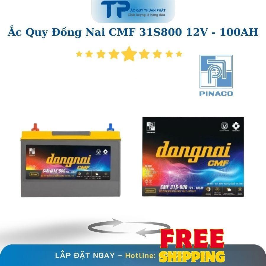 Ắc Quy Đồng Nai CMF 31S800 12V - 100AH cọc sắt chuyên dùng cho xe đầu kéo mỹ, xe Container