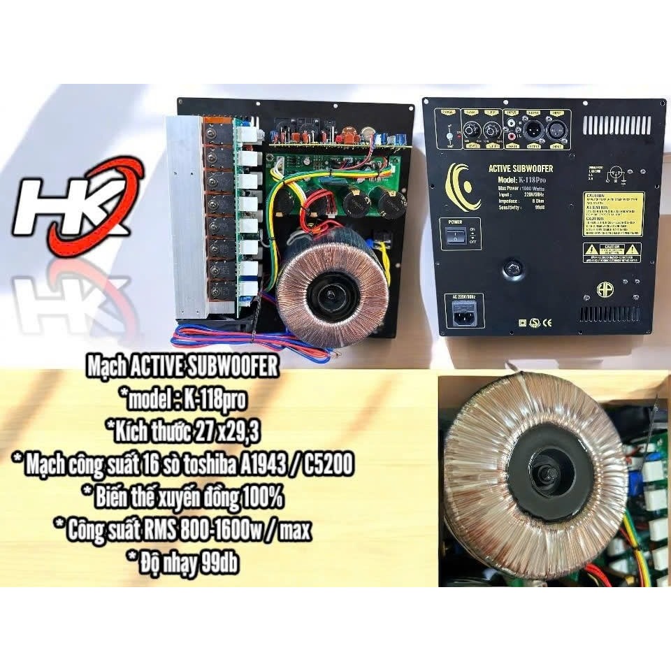 Mạch loa sub điện 16 sò K-118PRO, 1000w