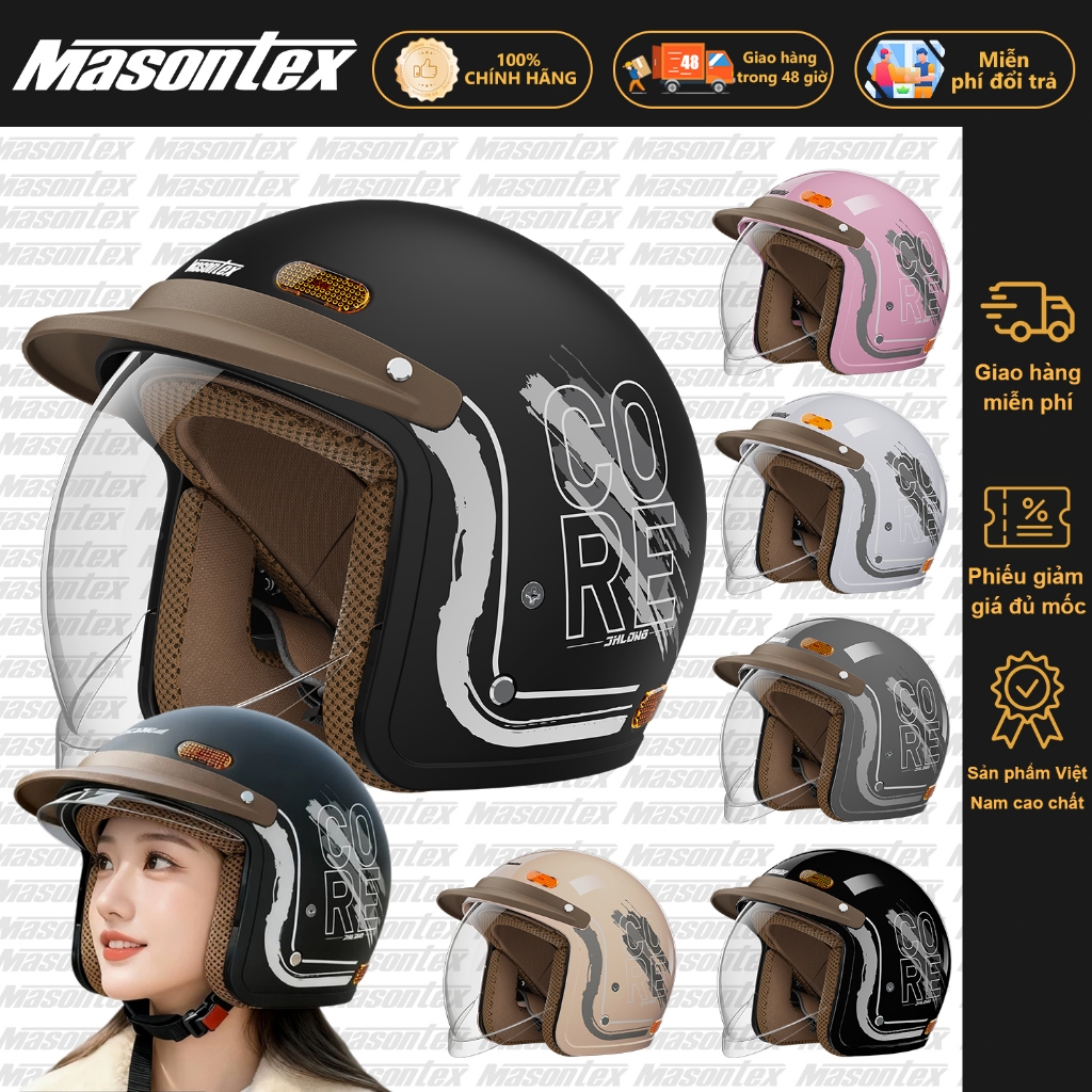 365Masontex chính hãng mũ bảo hiểm chống nắng mưa có thể tháo rời nước rửa mũ bảo hiểm