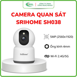 Camera Trong Nhà SriHome 5MP Xoay 360 độ Đàm Thoại 2 Chiều - SH038