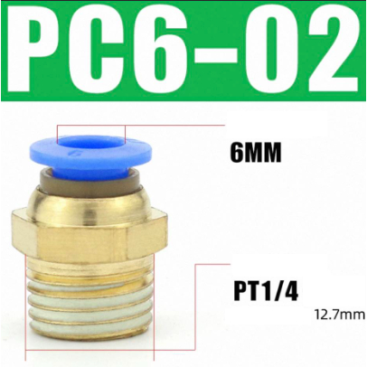 🔌 Đầu nối nhanh PC6-02 – Coupler nhanh nối ống khí nén